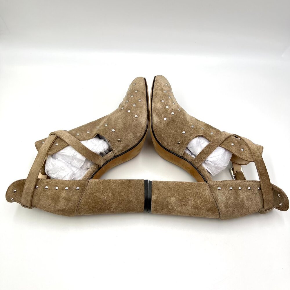 Navyboot Womens Size 38 EU Beige Greige Taupe Suede Leather Heels Shooties Shoes - Picture 7 of 11